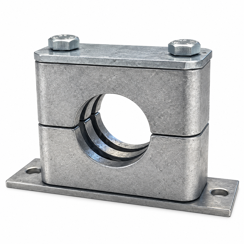 1/4" Tubing Clamp Elongated Aluminum Body 316 Stainless Steel Hardware