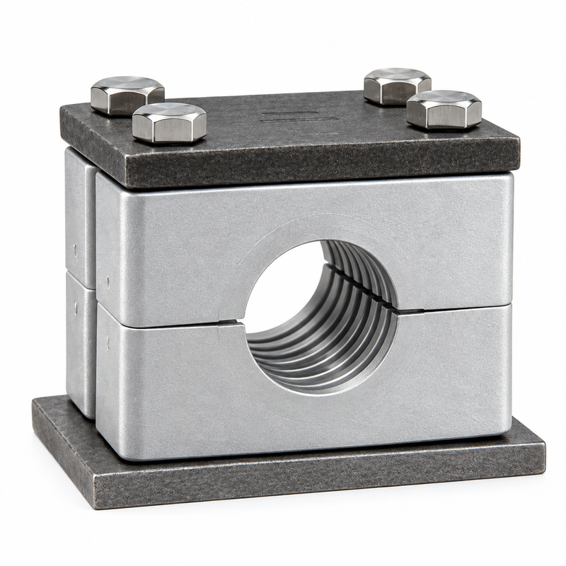 1/4" Pipe Clamp Double Heavy Series Aluminum Body
