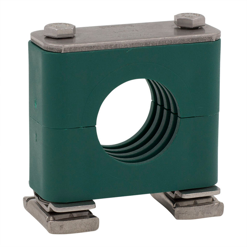 1/8" Pipe Clamp Light Series Strut Mount 316 Stainless Steel Hardware
